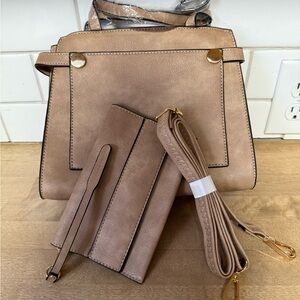 VANSARTO Beige Elegant Tan Women's Bag Set Crossbody Bag & Wallet Set NWT